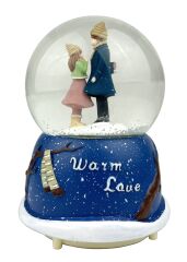 Warm Love Işıklı ve Müzikli Kar Küresi Model 2 - Lacivert