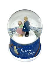 Warm Love Işıklı ve Müzikli Kar Küresi Model 2 - Lacivert