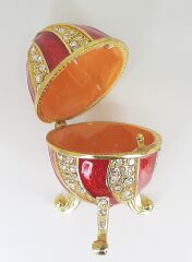 Swaroski Taşlı Metal Yumurta 7cm Mücevher Kutusu