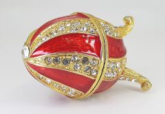 Swaroski Taşlı Metal Yumurta 7cm Mücevher Kutusu