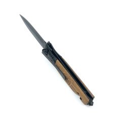 Ahşap Kabze Kartal Desen Çakı - Siyah