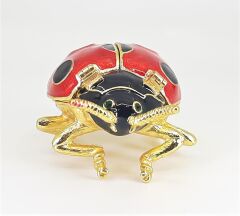 Swaroski Taşlı Metal Uğur Böceği Mücevher Kutusu