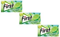 First Sensations Cool Lime Misket Limonu ve Nane Aromalı Şekersiz Tatlandırıcılı Sakız 3'lü Paket