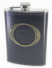 Paslanmaz Çelik Siyah Deri Kaplamalı 9 Oz Matara / Kutulu