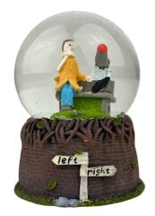 Bankta Oturan Aşıklar - Küçük Boy Işıklı Kar Küresi