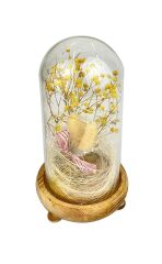 Işıklı Çiçekli Fanus Cam Model 1