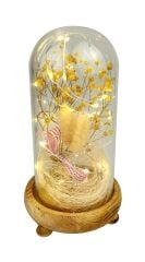 Işıklı Çiçekli Fanus Cam Model 1