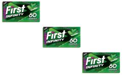 First 60 Dk Infinity Yeşil Nane Aromalı Şekersiz Tatlandırıcılı Sakız - 3'lü Paket