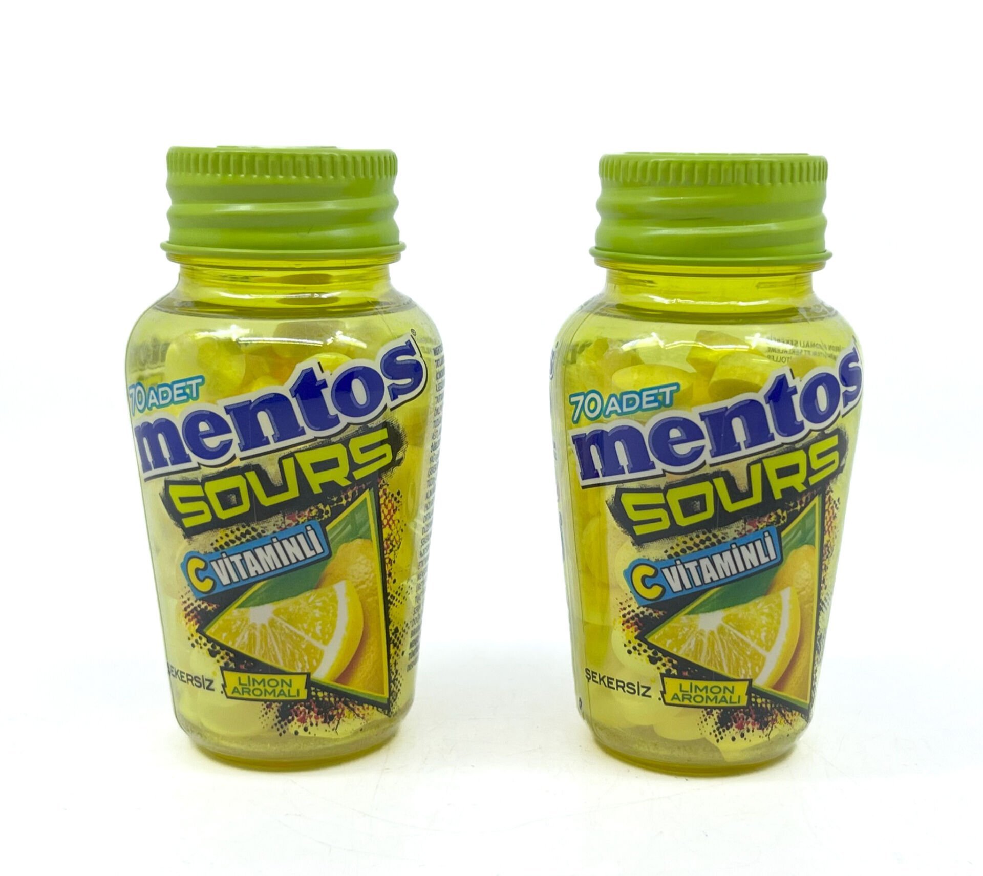 Mentos Sours Şekersiz Tatlandırıcılı C Vitaminli Limon Aromalı Tablet Şekerleme 49gr X 2 Adet
