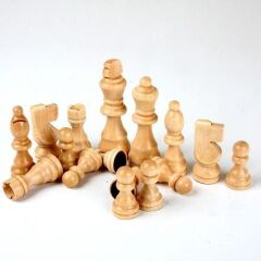 Ahşap Satranç Taşları No:45 Battal 12cm