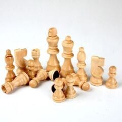 Ahşap Satranç Taşları No:45 Battal 12cm
