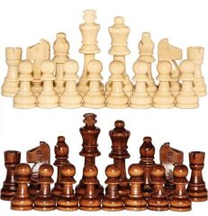 Ahşap Satranç Taşları No:45 Battal 12cm