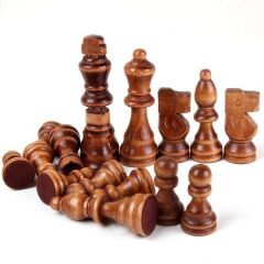 Ahşap Satranç Taşları No:45 Battal 12cm