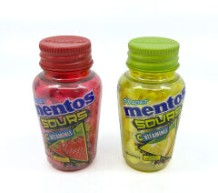 Mentos Sours Şekersiz Tatlandırıcılı C Vitaminli Limon ve Çilek Aromalı Tablet Şekerleme 49gr X 2 Adet
