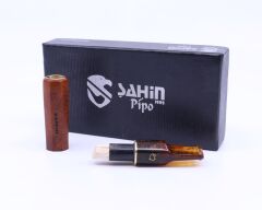 Şahin 9mm Filtreli 8mm Uçlu Akrilik Saplı Sigara Ağızlığı - Kahverengi - 0752