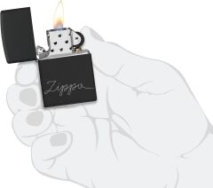 Zippo Logo Black Matte Dizayn Çakmak