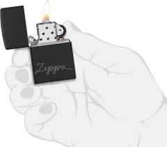 Zippo Logo Black Matte Dizayn Çakmak