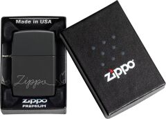 Zippo Logo Black Matte Dizayn Çakmak