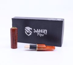 Şahin 9mm Filtreli 8mm Uçlu Akrilik Saplı Sigara Ağızlığı - Kahverengi - 0753