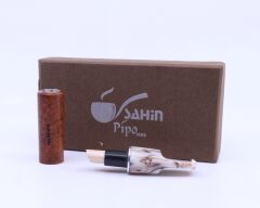 Şahin 9mm Filtreli 8mm Uçlu Akrilik Saplı Sigara Ağızlığı - Kahverengi - 0754