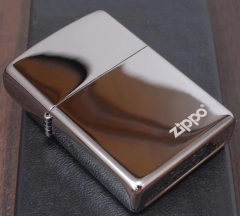 Zippo Ice Black Çakmak Logolu Parlak