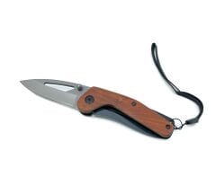 Ahşap Kabzeli Mini Cep Çakısı - Taşıma İpli