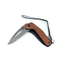 Ahşap Kabzeli Mini Cep Çakısı - Taşıma İpli