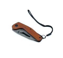 Ahşap Kabzeli Mini Cep Çakısı - Taşıma İpli