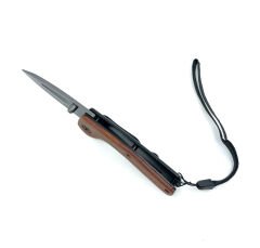 Ahşap Kabzeli Mini Cep Çakısı - Taşıma İpli