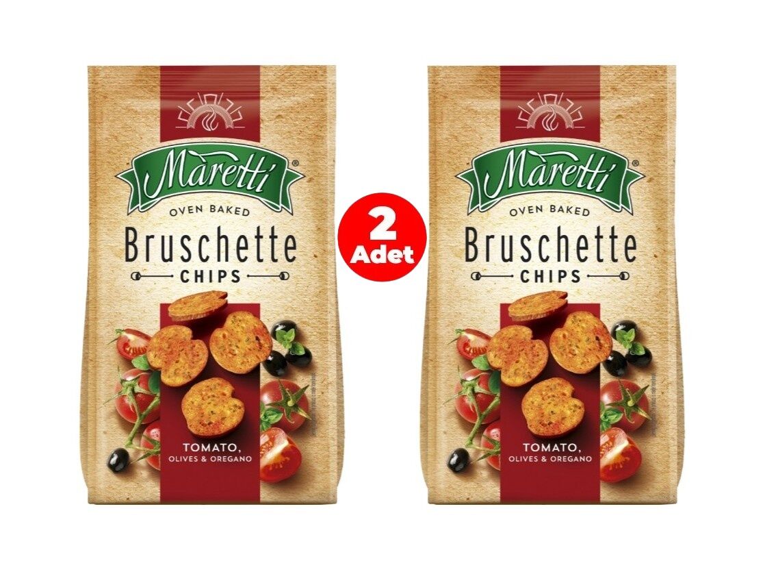 Maretti Bruschette Domates, Zeytin ve Kekik Aromalı Kızartılmış Ekmek Cips (2 ADET)