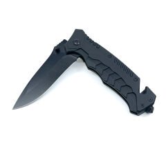 Flipper Mekanizmalı Çok Fonksiyonlu Av Bıçağı - Siyah