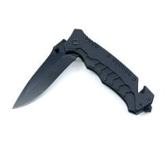 Flipper Mekanizmalı Çok Fonksiyonlu Av Bıçağı - Siyah