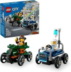 LEGO City Uçak, Hastane Yatağına Karşı Yarış Arabası Paketi 60459 - 5 Yaş Üzeri Çocuklar için Yaratıcı Oyuncak Yapım Seti (70 Parça)