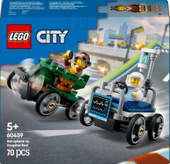 LEGO City Uçak, Hastane Yatağına Karşı Yarış Arabası Paketi 60459 - 5 Yaş Üzeri Çocuklar için Yaratıcı Oyuncak Yapım Seti (70 Parça)