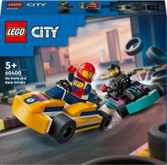 LEGO® City Go-Kartlar ve Yarış Sürücüleri 60400 - 5 Yaş ve Üzeri için Yarışçı Minifigürü İçeren Yaratıcı Oyuncak Yapım Seti (99 Parça)