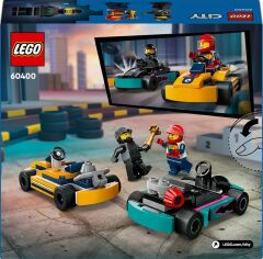 LEGO® City Go-Kartlar ve Yarış Sürücüleri 60400 - 5 Yaş ve Üzeri için Yarışçı Minifigürü İçeren Yaratıcı Oyuncak Yapım Seti (99 Parça)