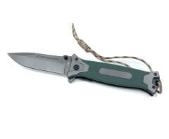 Flipper Mekanizmalı Paracord İpli Avcı Bıçağı - Haki