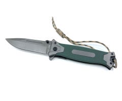 Flipper Mekanizmalı Paracord İpli Avcı Bıçağı - Haki