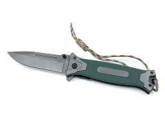 Flipper Mekanizmalı Paracord İpli Avcı Bıçağı - Haki