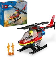 LEGO City İtfaiye Kurtarma Helikopteri 60411 - 5 Yaş ve Üzeri Çocuklar için Pilot Minifigürü İçeren Yaratıcı Oyuncak Yapım Seti (85 Parça)