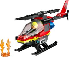 LEGO City İtfaiye Kurtarma Helikopteri 60411 - 5 Yaş ve Üzeri Çocuklar için Pilot Minifigürü İçeren Yaratıcı Oyuncak Yapım Seti (85 Parça)