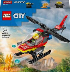 LEGO City İtfaiye Kurtarma Helikopteri 60411 - 5 Yaş ve Üzeri Çocuklar için Pilot Minifigürü İçeren Yaratıcı Oyuncak Yapım Seti (85 Parça)