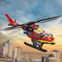 LEGO City İtfaiye Kurtarma Helikopteri 60411 - 5 Yaş ve Üzeri Çocuklar için Pilot Minifigürü İçeren Yaratıcı Oyuncak Yapım Seti (85 Parça)