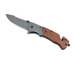 Gül Ağacı Ahşap Kabzeli Flipper Kurtarma Çakısı