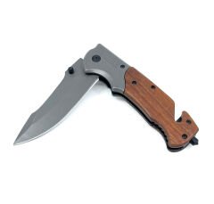 Gül Ağacı Ahşap Kabzeli Flipper Kurtarma Çakısı