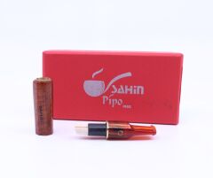 Şahin 9mm Filtreli 8mm Uçlu Akrilik Saplı Sigara Ağızlığı - Kahverengi - 0762