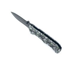 Kuru Kafa Desenli Kabze Flipper Mekanizma EDC Çakı - Siyah