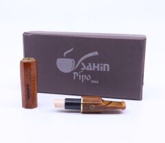 Şahin 9mm Filtreli 8mm Uçlu Akrilik Saplı Sigara Ağızlığı - Kahverengi - 0763