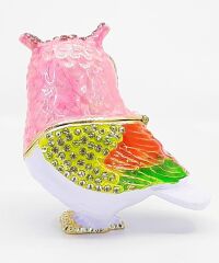 2Li Swaroski Taşlı Metal Baykuş Mücevher Kutusu