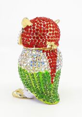 (SWARSKYBYKS857) 2Li Swaroski Taşlı Metal Baykuş Mücevher Kutusu